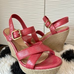 Pink UGG platform heels